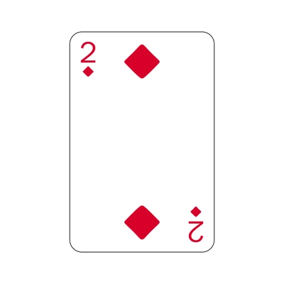 Flat two of diamonds playing card vector illustration