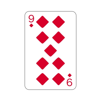 Flat nine of diamonds playing card vector illustration