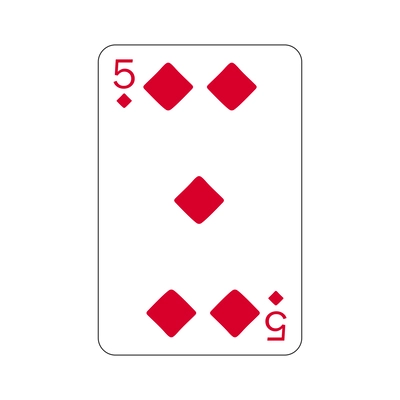 Flat five of diamonds playing card vector illustration