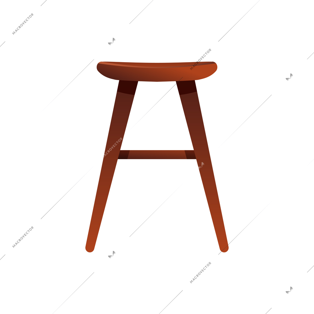 Wooden stool flat icon vector illustration