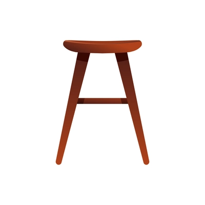 Wooden stool flat icon vector illustration