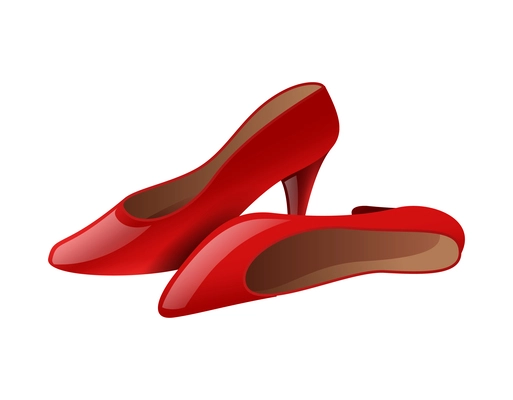 Pair of red elegant high heeled shoes cartoon vector illustration