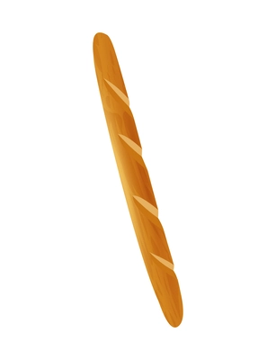 Fresh french wheat baguette cartoon vector illustration