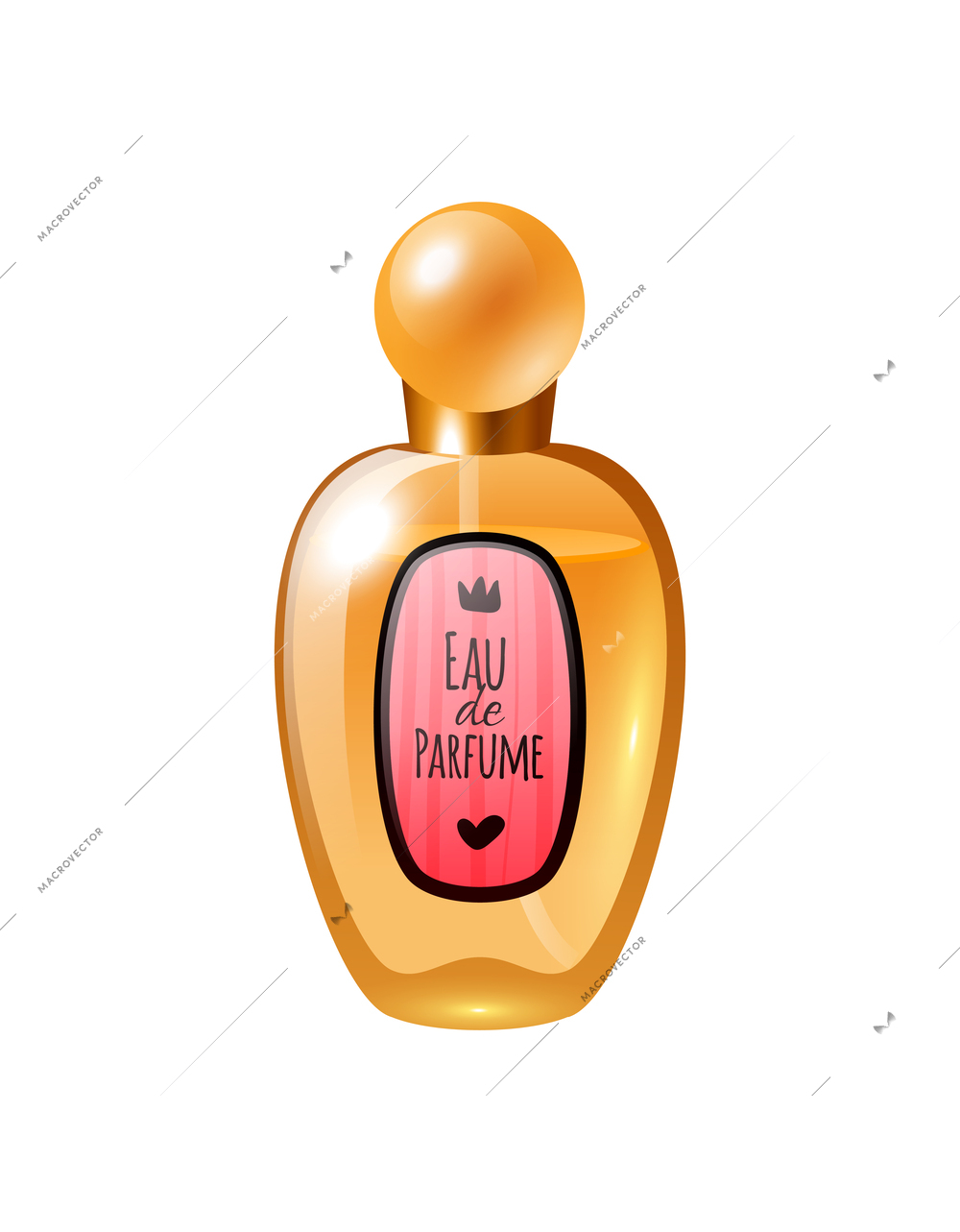 French perfume glass bottle cartoon icon vector illustration