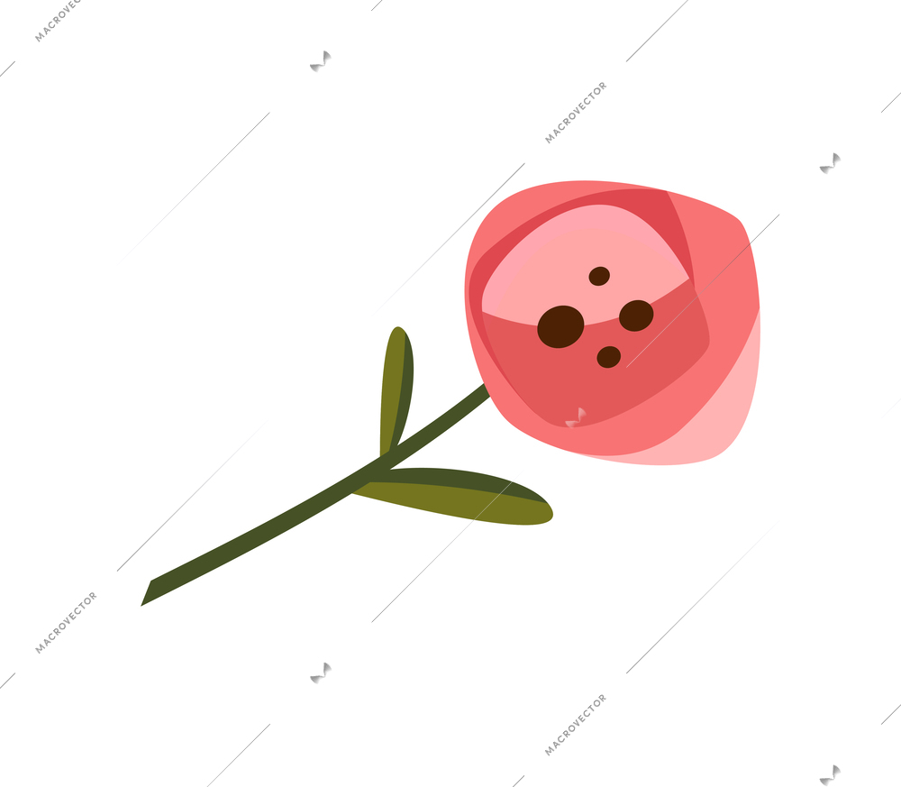 Pink rose cartoon icon on white background vector illustration