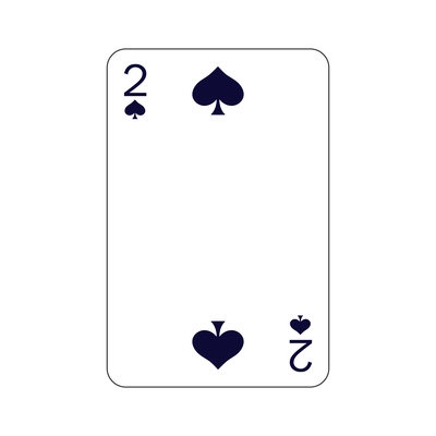 Two of spades playing card in flat style vector illustration