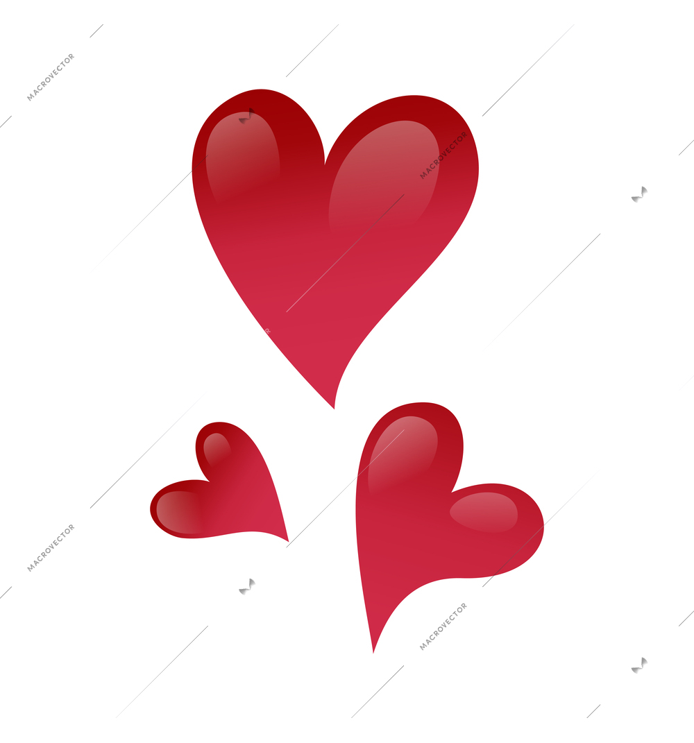 Red hearts cartoon icon isolated on white background vector illustration