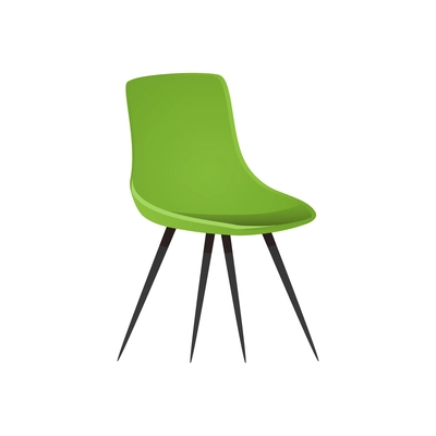 Flat green plastic kitchen chair vector illustration