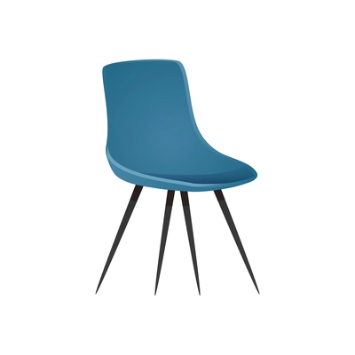 Blue kitchen chair flat vector illustration