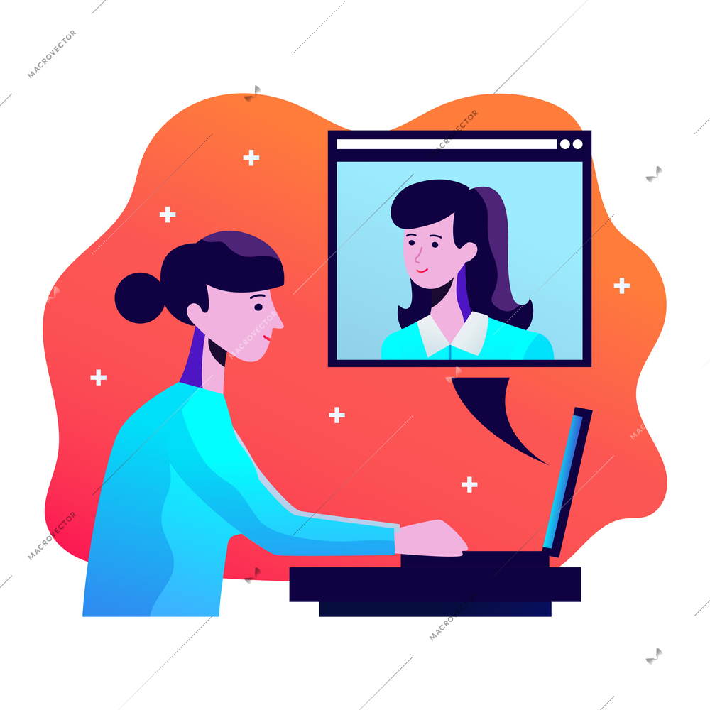 Telemedicine online doctor consultation flat concept vector illustration