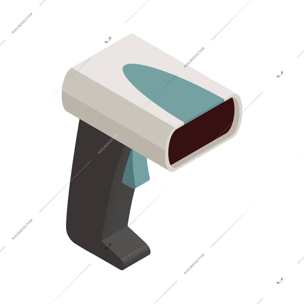 Bar code manual scanner isometric icon 3d vector illustration