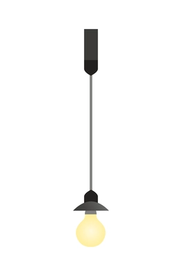 Hanging light bulb flat icon vector illustration