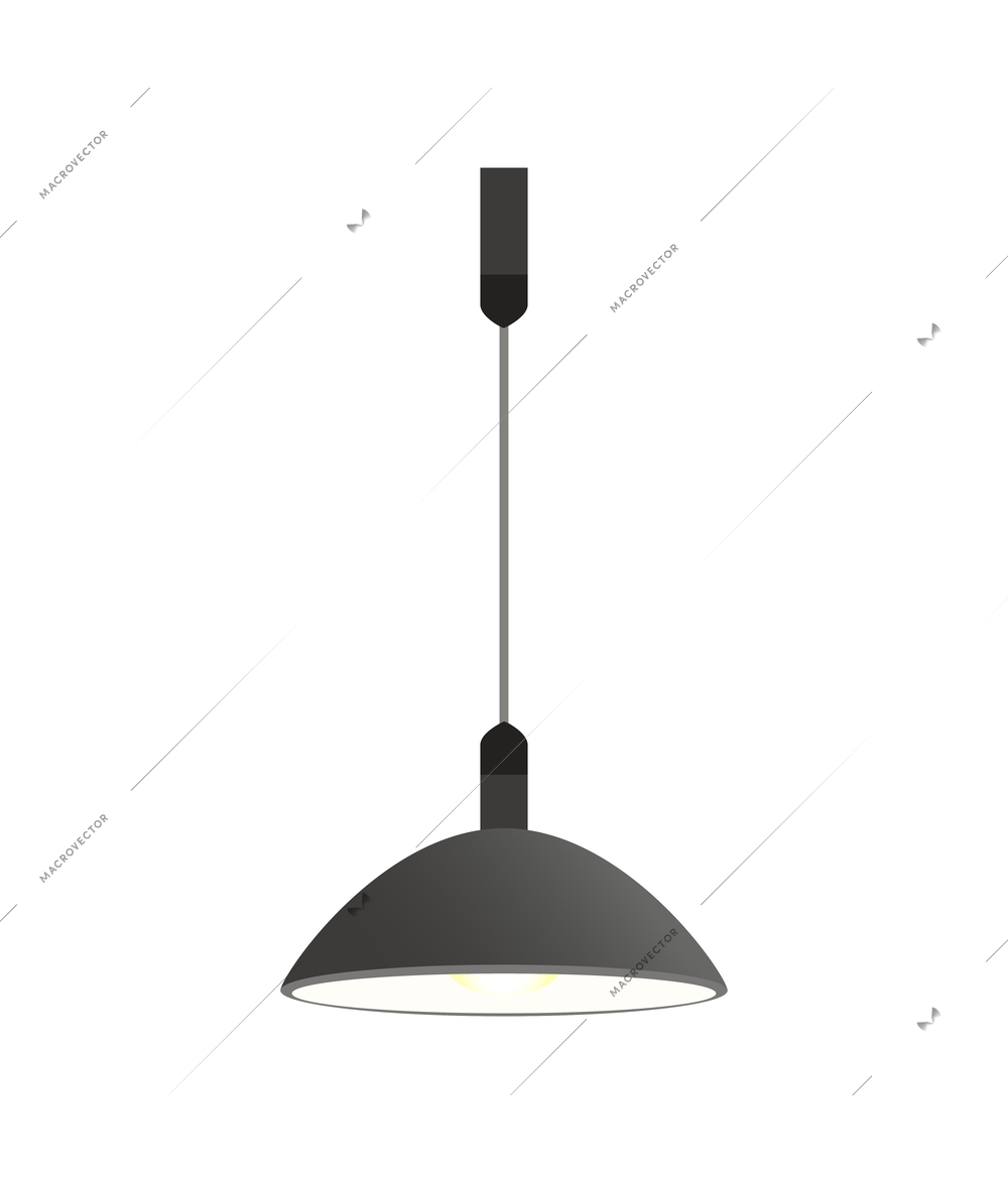 Modern black chandelier icon in flat style vector illustration