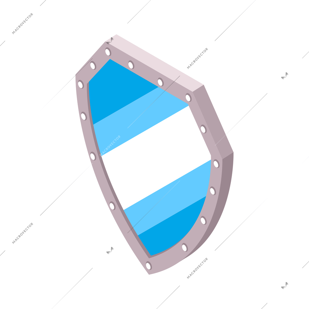 Insurance services isometric conceptual icon with shield on white background vector illustration