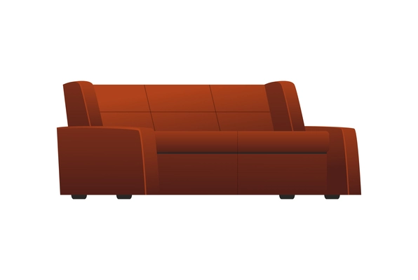 Modern soft brown sofa flat icon vector illustration