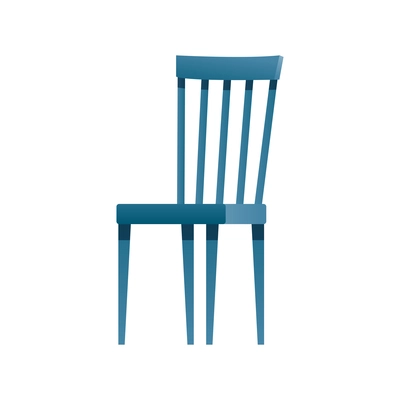 Flat blue kitchen chair icon vector illustration