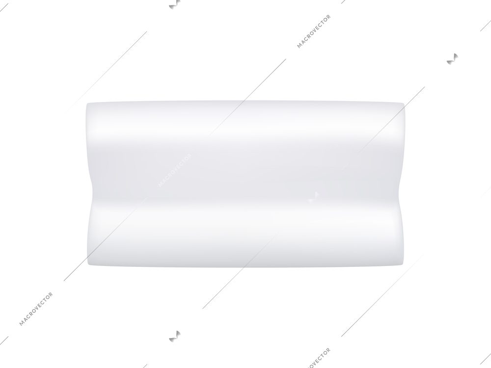 Realistic white orthopedic pillow isolated vector illustration
