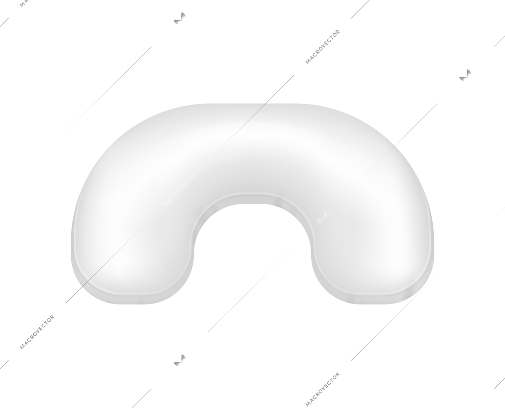 Realistic white neck pillow isolated vector illustration