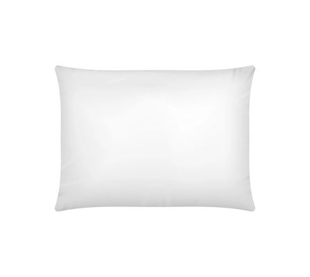 White soft bed pillow isolated realistic vector illustration