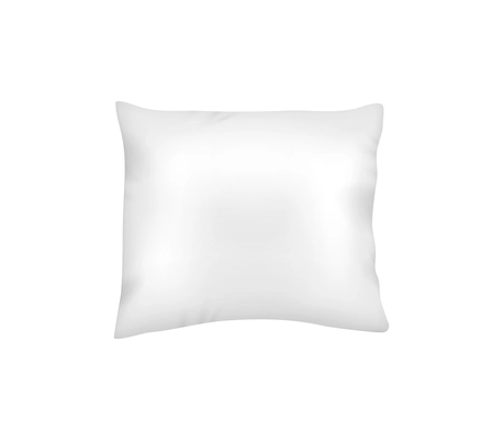 Realistic soft white square pillow isolated vector illustration