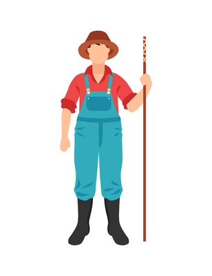 Male farmer flat faceless human character vector illustration