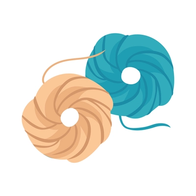 Woollen yarn skeins flat icon vector illustration