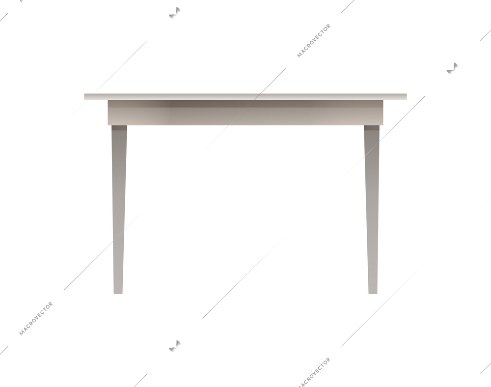 Modern white kitchen table flat vector illustration