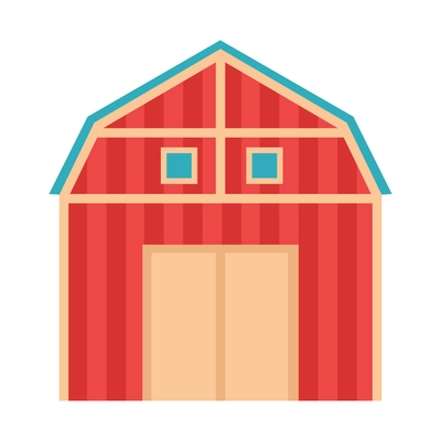 Barn building front view flat icon vector illustration