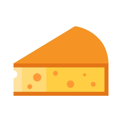 Piece of hard pressed cheese flat icon vector illustration