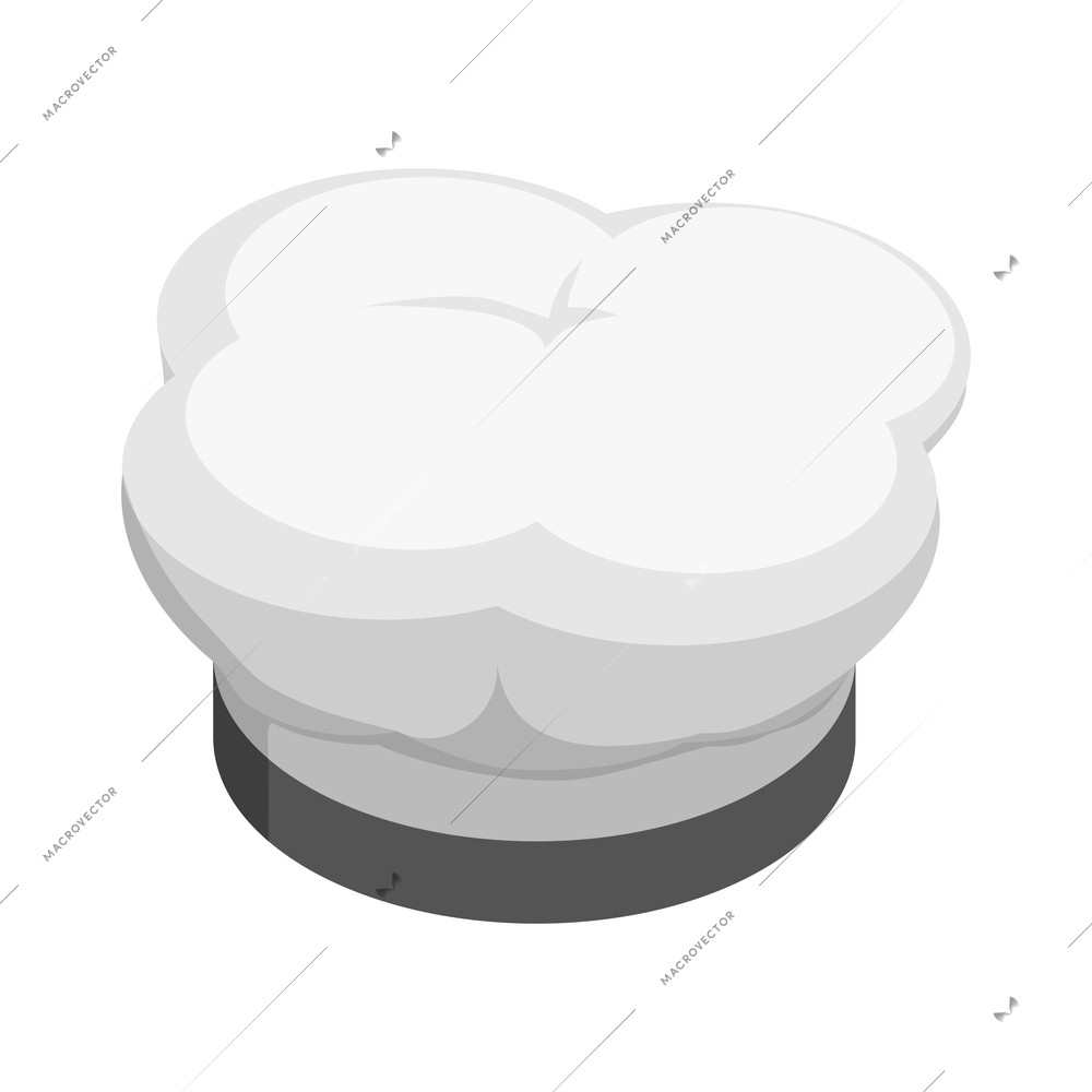 White chef hat isometric icon vector illustration