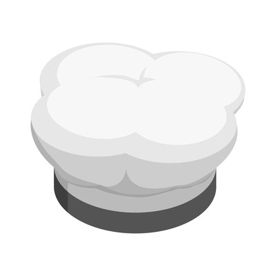 White chef hat isometric icon vector illustration