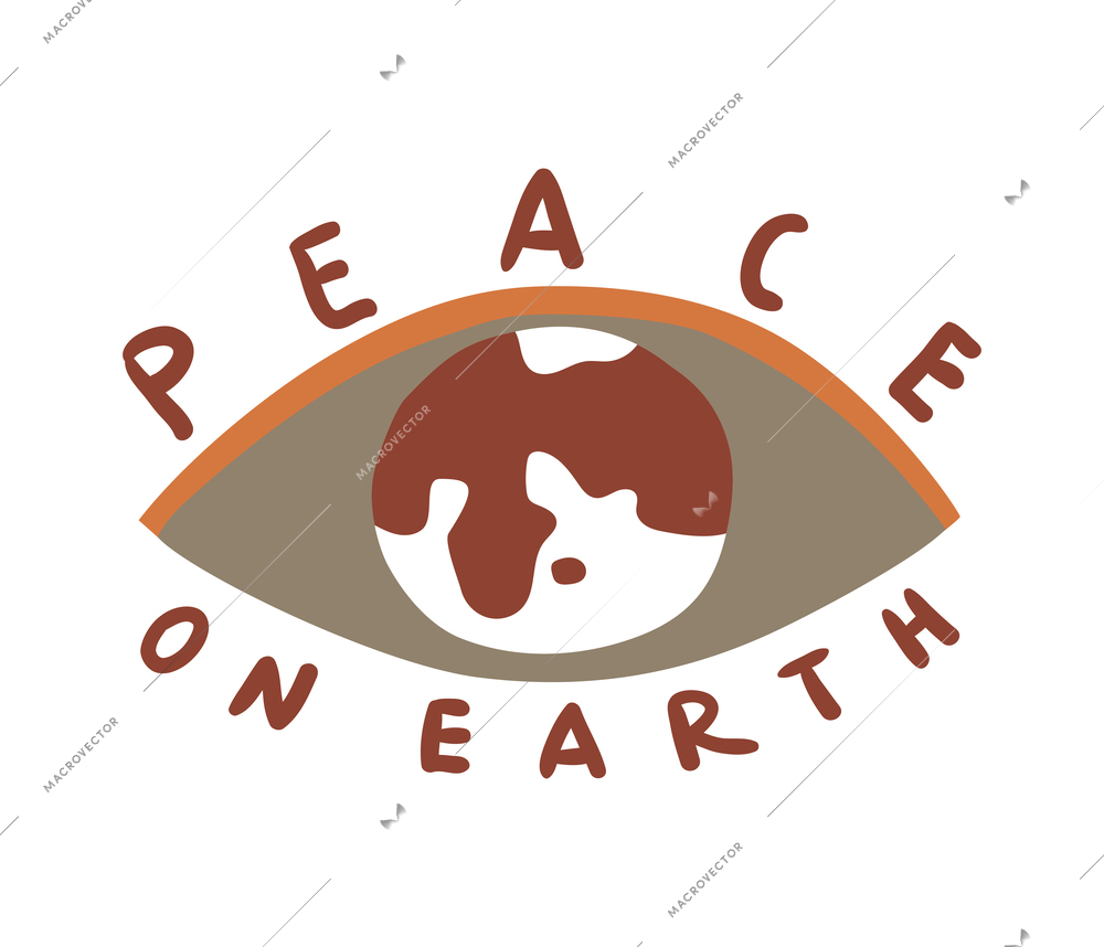 International friendship peace on earth flat symbol vector illustration