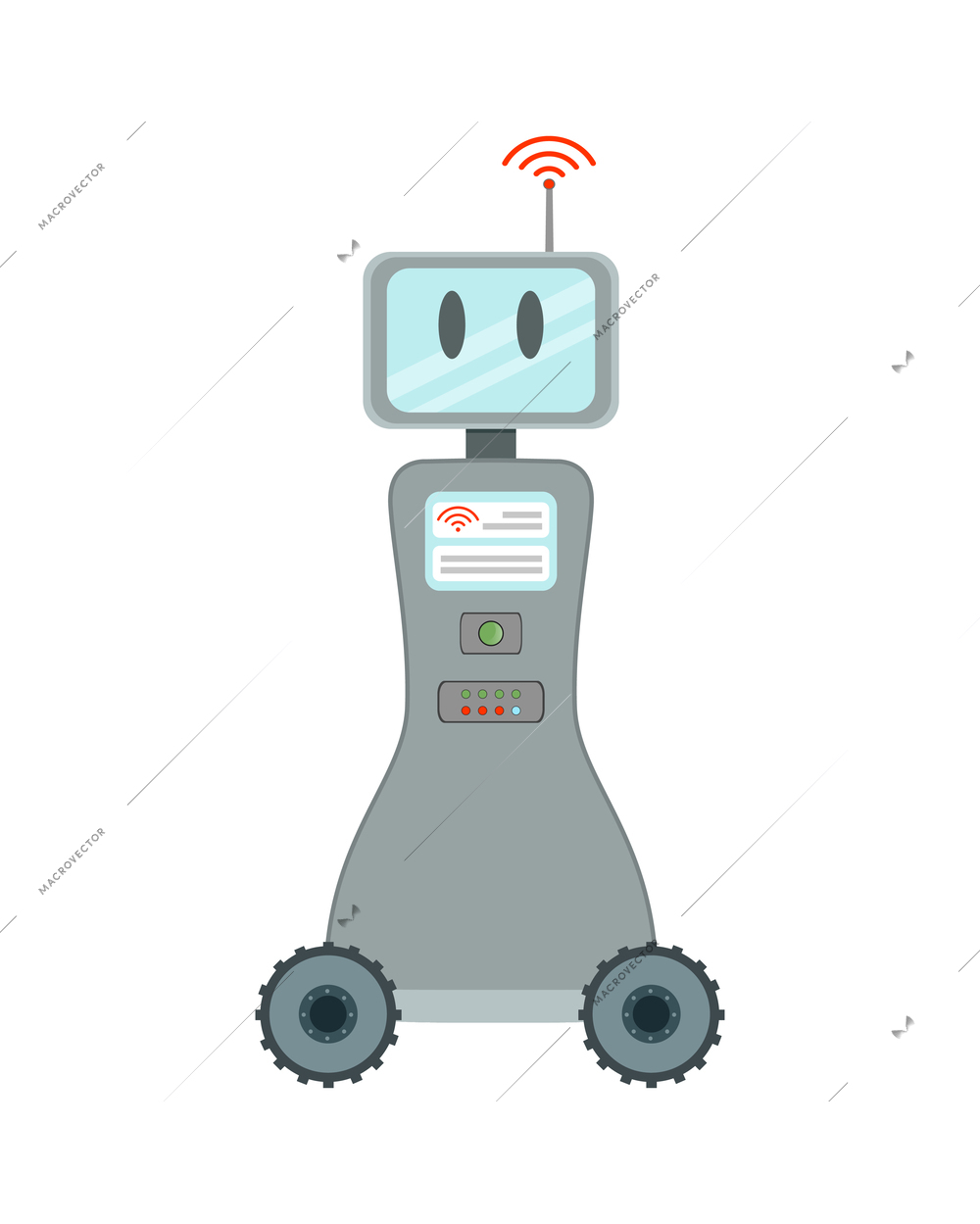 Smart farming flat icon with remote controlled robotic helper vector illustration