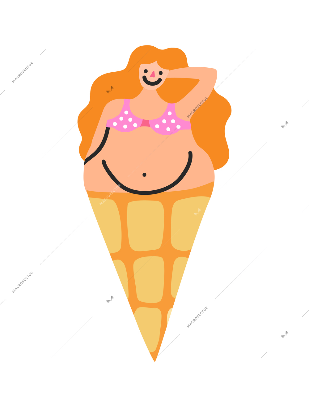 Feminism body positive doodle concept vector illustration