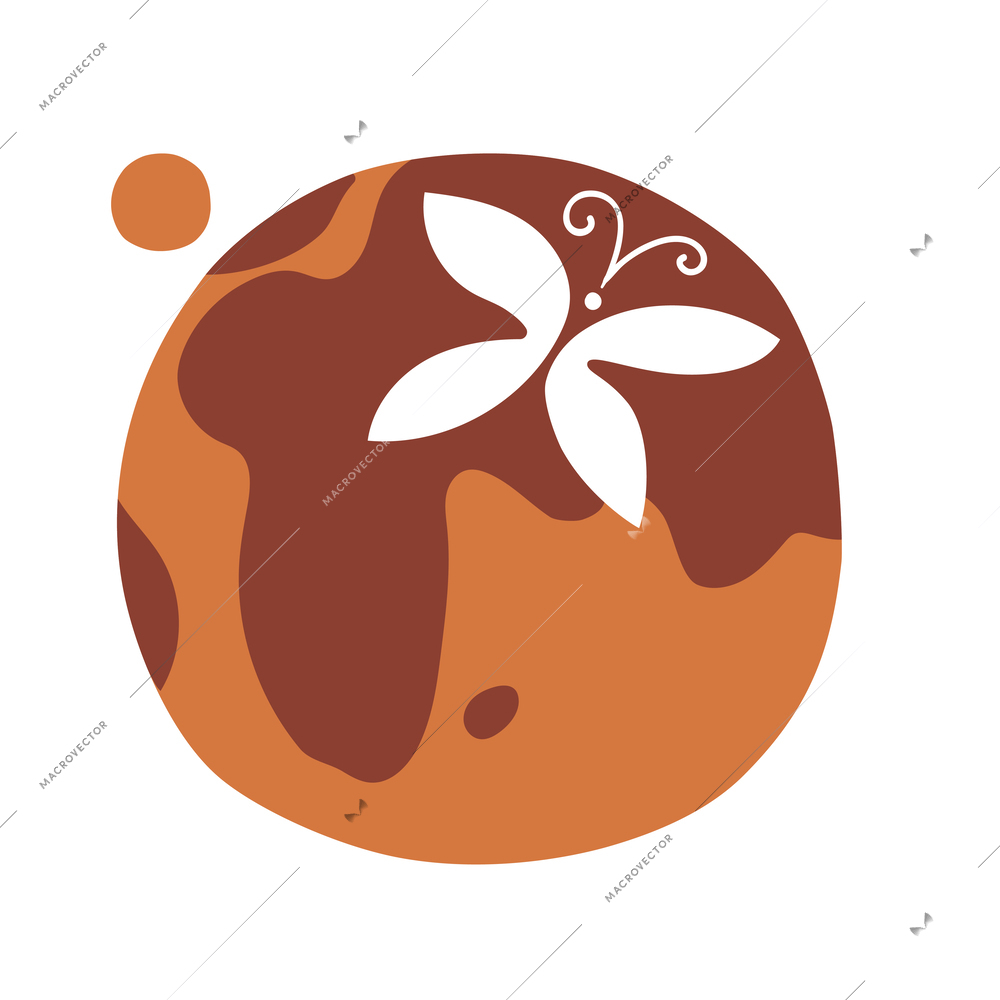 International friendship flat symbol with butterfly and earth vector illustration