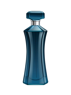 Realistic colored glass perfume bottle template vector illustration