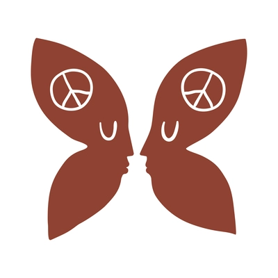 International friendship butterfly symbol flat vector illustration