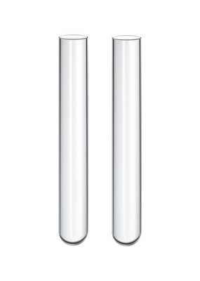 Two realistic empty glass laboratory tubes isolated vector illustration