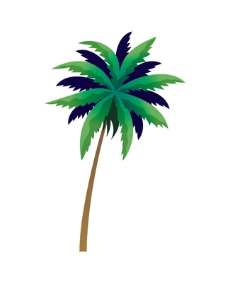 Green palm in flat style vector illustration