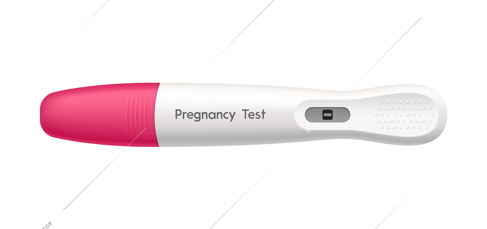 Digital pregnancy test with negative result realistic vector illustration