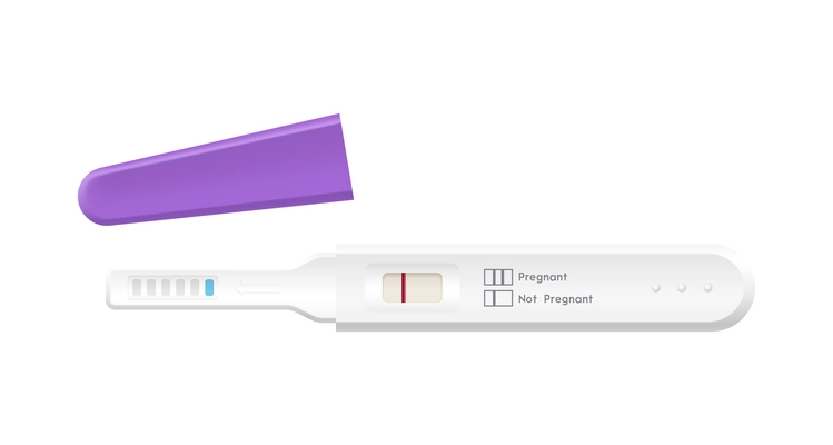 Realistic digital pregnancy test with negative result vector illustration