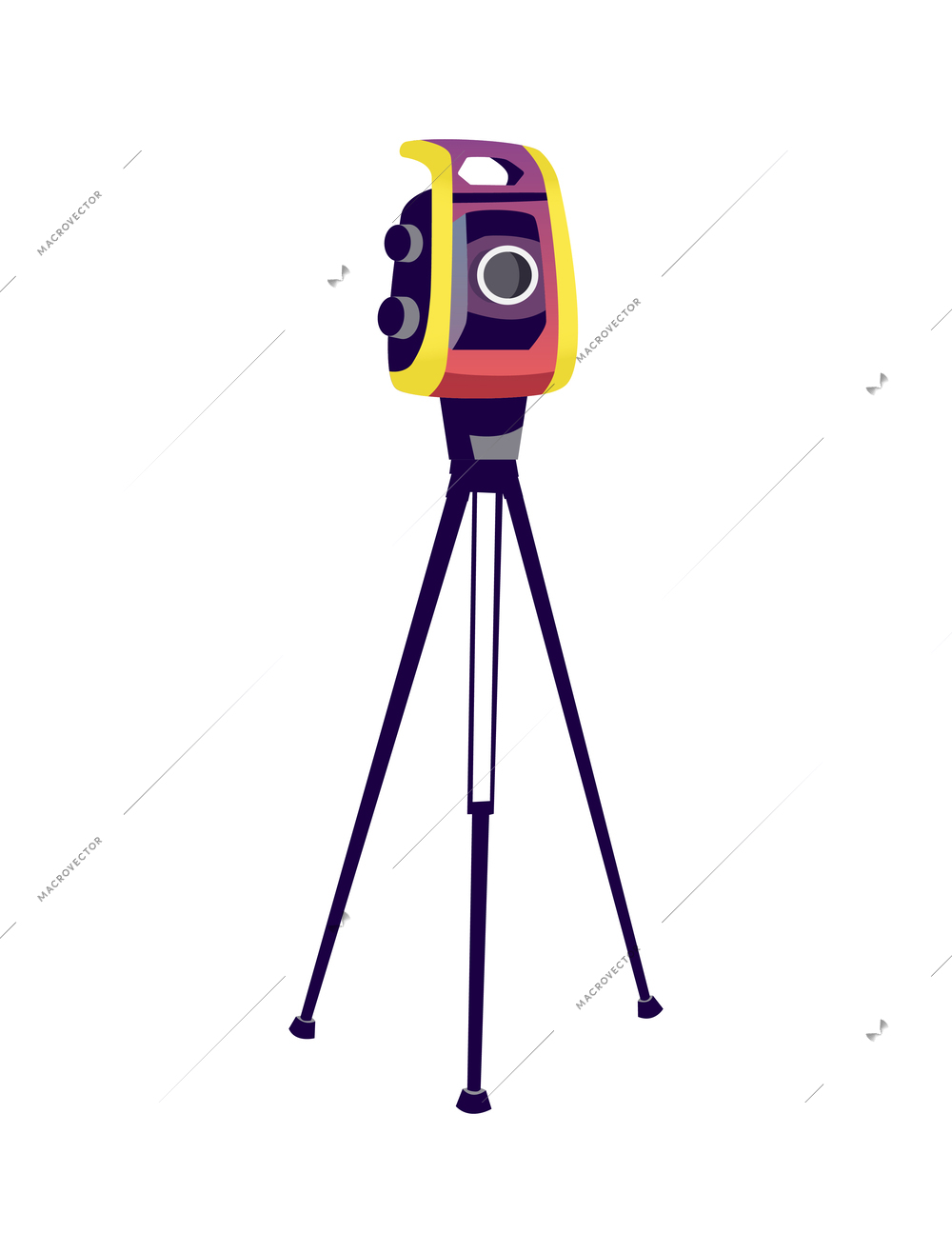 Theodolite flat color icon vector illustration