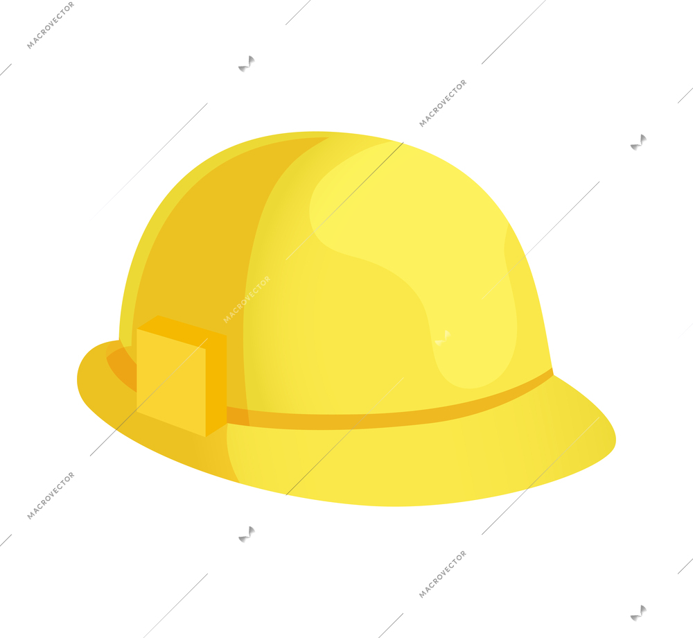 Yellow hardhat flat icon vector illustration