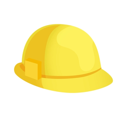 Yellow hardhat flat icon vector illustration