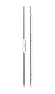 Realistic glass laboratory graduated pipettes vector illustration