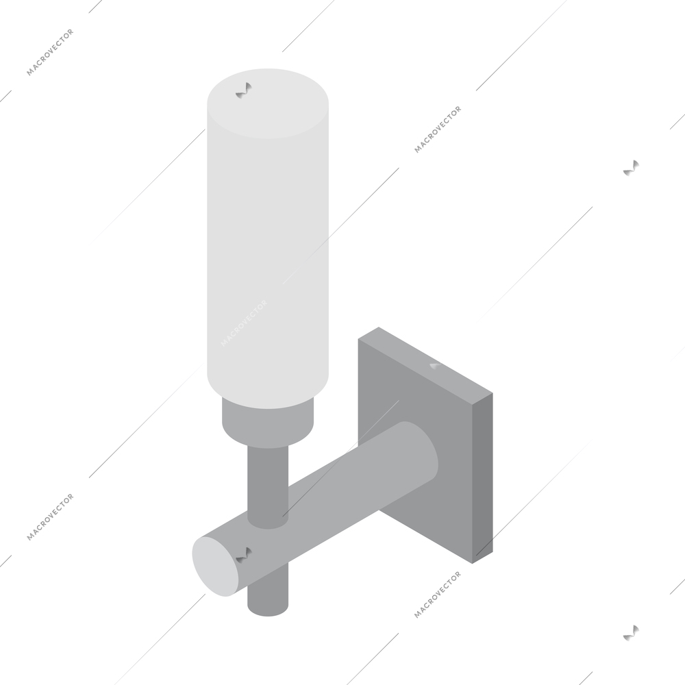 Wall lamp for bathroom isometric icon vector illustration