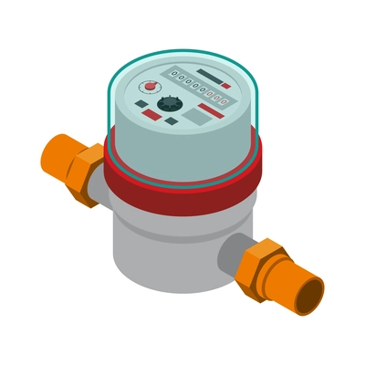 Water meter isometric color icon vector illustration