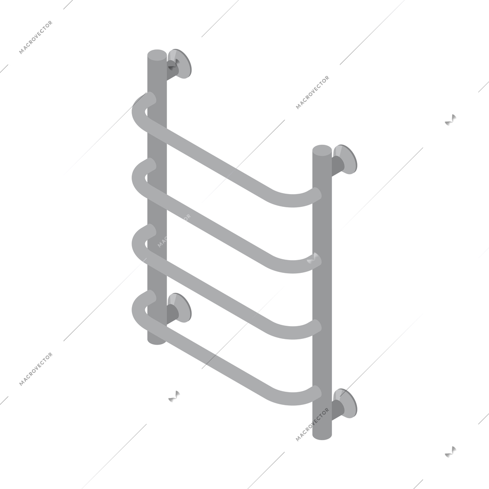 Heated towel rail isometric icon vector illustration