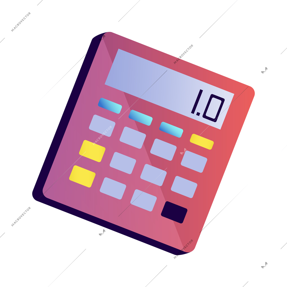 Calculator color icon in flat style vector illustration