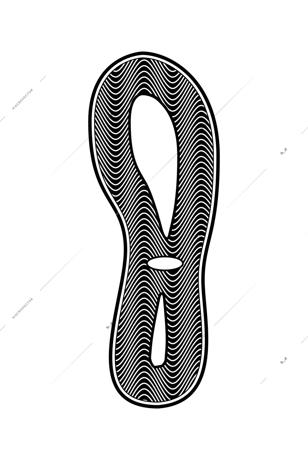 Black sport shoe footprint on white background flat vector illustration